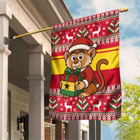 Ghana Christmas Garden Flag with Monkey Holding Gift Ghana Map and Festive - Wonder Print Shop