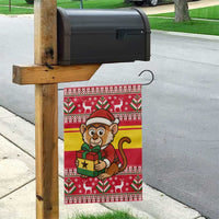 Ghana Christmas Garden Flag with Monkey Holding Gift Ghana Map and Festive - Wonder Print Shop