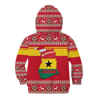 Ghana Christmas Kid Hoodie with Monkey Holding Gift Ghana Map and Festive - Wonder Print Shop
