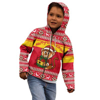 Ghana Christmas Kid Hoodie with Monkey Holding Gift Ghana Map and Festive - Wonder Print Shop