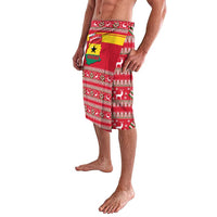 Ghana Christmas Lavalava with Monkey Holding Gift Ghana Map and Festive - Wonder Print Shop