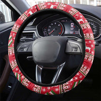 Ghana Christmas Steering Wheel Cover with Monkey Holding Gift Ghana Map and Festive - Wonder Print Shop