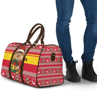 Ghana Christmas Travel Bag with Monkey Holding Gift Ghana Map and Festive - Wonder Print Shop
