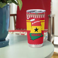 Ghana Christmas Tumbler Cup with Monkey Holding Gift Ghana Map and Festive - Wonder Print Shop