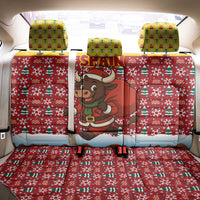 Spain Christmas Back Car Seat Cover with Santa Bull Brick Chimney Wreath and Festive Holiday - Wonder Print Shop