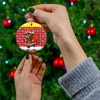 Spain Christmas Ceramic Ornament with Santa Bull Brick Chimney Wreath and Festive Holiday - Wonder Print Shop
