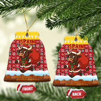 Spain Christmas Ceramic Ornament with Santa Bull Brick Chimney Wreath and Festive Holiday - Wonder Print Shop