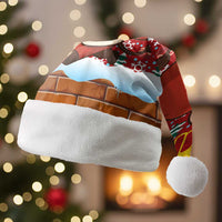 Spain Christmas Santa Hat with Santa Bull Brick Chimney Wreath and Festive Holiday - Wonder Print Shop