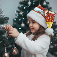 Spain Christmas Santa Hat with Santa Bull Brick Chimney Wreath and Festive Holiday - Wonder Print Shop