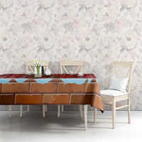 Spain Christmas Tablecloth with Santa Bull Brick Chimney Wreath and Festive Holiday - Wonder Print Shop