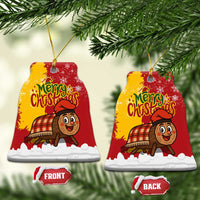 Spain Christmas Ceramic Ornament with Tio de Nadal Log Snowflakes Spanish Flag and Holiday Wreath - Wonder Print Shop