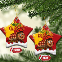 Spain Christmas Ceramic Ornament with Tio de Nadal Log Snowflakes Spanish Flag and Holiday Wreath - Wonder Print Shop