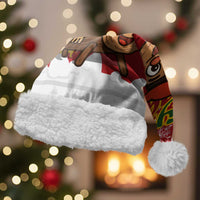 Spain Christmas Santa Hat with Tio de Nadal Log Snowflakes Spanish Flag and Holiday Wreath - Wonder Print Shop