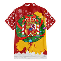 Spain Christmas Family Matching Mermaid Dress and Hawaiian Shirt with Tio de Nadal Log Snowflakes Spanish Flag and Holiday Wreath - Wonder Print Shop