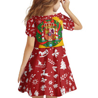 Spain Christmas Family Matching Summer Maxi Dress and Hawaiian Shirt with Tio de Nadal Log Snowflakes Spanish Flag and Holiday Wreath - Wonder Print Shop