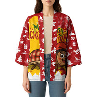 Spain Christmas Kimono with Tio de Nadal Log Snowflakes Spanish Flag and Holiday Wreath - Wonder Print Shop