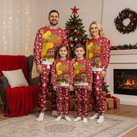 Spain Christmas Pajama Set with Tio de Nadal Log Snowflakes Spanish Flag and Holiday Wreath - Wonder Print Shop