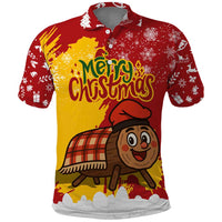 Spain Christmas Polo Shirt with Tio de Nadal Log Snowflakes Spanish Flag and Holiday Wreath - Wonder Print Shop