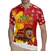 Spain Christmas Rugby Jersey with Tio de Nadal Log Snowflakes Spanish Flag and Holiday Wreath - Wonder Print Shop