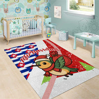 Cuba Christmas Area Rug with Santa Hummingbird Cuban Flag Feliz Navidad and Snowflake - Wonder Print Shop