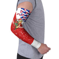 Cuba Christmas Arm Sleeves with Santa Hummingbird Cuban Flag Feliz Navidad and Snowflake - Wonder Print Shop