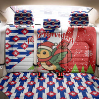 Cuba Christmas Back Car Seat Cover with Santa Hummingbird Cuban Flag Feliz Navidad and Snowflake - Wonder Print Shop