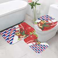 Cuba Christmas Bathroom Set with Santa Hummingbird Cuban Flag Feliz Navidad and Snowflake - Wonder Print Shop
