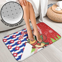 Cuba Christmas Bathroom Set with Santa Hummingbird Cuban Flag Feliz Navidad and Snowflake - Wonder Print Shop