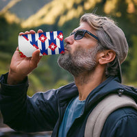 Cuba Christmas 4 in 1 Can Cooler Tumbler with Santa Hummingbird Cuban Flag Feliz Navidad and Snowflake - Wonder Print Shop