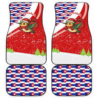 Cuba Christmas Car Mats with Santa Hummingbird Cuban Flag Feliz Navidad and Snowflake - Wonder Print Shop