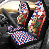 Cuba Christmas Car Seat Cover with Santa Hummingbird Cuban Flag Feliz Navidad and Snowflake - Wonder Print Shop