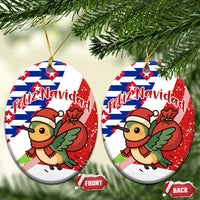 Cuba Christmas Ceramic Ornament with Santa Hummingbird Cuban Flag Feliz Navidad and Snowflake - Wonder Print Shop
