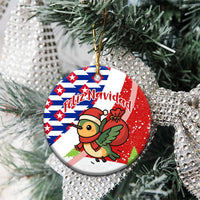 Cuba Christmas Ceramic Ornament with Santa Hummingbird Cuban Flag Feliz Navidad and Snowflake - Wonder Print Shop