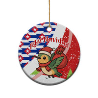 Cuba Christmas Ceramic Ornament with Santa Hummingbird Cuban Flag Feliz Navidad and Snowflake - Wonder Print Shop