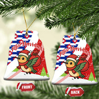 Cuba Christmas Ceramic Ornament with Santa Hummingbird Cuban Flag Feliz Navidad and Snowflake - Wonder Print Shop