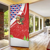 Cuba Christmas Door Cover with Santa Hummingbird Cuban Flag Feliz Navidad and Snowflake - Wonder Print Shop
