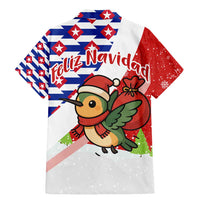 Cuba Christmas Family Matching Mermaid Dress and Hawaiian Shirt with Santa Hummingbird Cuban Flag Feliz Navidad and Snowflake - Wonder Print Shop