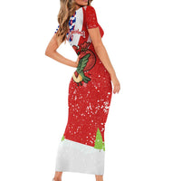 Cuba Christmas Family Matching Short Sleeve Bodycon Dress and Hawaiian Shirt with Santa Hummingbird Cuban Flag Feliz Navidad and Snowflake - Wonder Print Shop