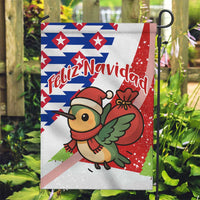 Cuba Christmas Garden Flag with Santa Hummingbird Cuban Flag Feliz Navidad and Snowflake - Wonder Print Shop