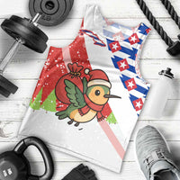 Cuba Christmas Men Tank Top with Santa Hummingbird Cuban Flag Feliz Navidad and Snowflake - Wonder Print Shop