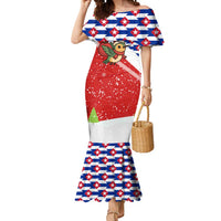 Cuba Christmas Mermaid Dress with Santa Hummingbird Cuban Flag Feliz Navidad and Snowflake - Wonder Print Shop