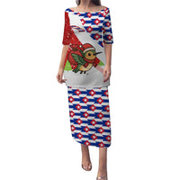 Cuba Christmas Puletasi with Santa Hummingbird Cuban Flag Feliz Navidad and Snowflake - Wonder Print Shop