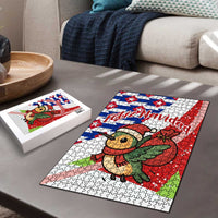 Cuba Christmas Puzzle with Santa Hummingbird Cuban Flag Feliz Navidad and Snowflake - Wonder Print Shop