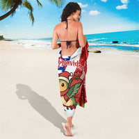 Cuba Christmas Sarong with Santa Hummingbird Cuban Flag Feliz Navidad and Snowflake - Wonder Print Shop