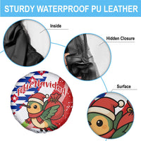 Cuba Christmas Spare Tire Cover with Santa Hummingbird Cuban Flag Feliz Navidad and Snowflake - Wonder Print Shop