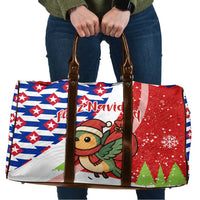 Cuba Christmas Travel Bag with Santa Hummingbird Cuban Flag Feliz Navidad and Snowflake - Wonder Print Shop