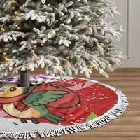 Cuba Christmas Tree Skirt with Santa Hummingbird Cuban Flag Feliz Navidad and Snowflake - Wonder Print Shop