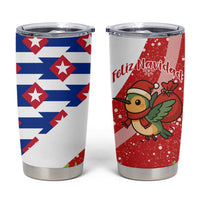 Cuba Christmas Tumbler Cup with Santa Hummingbird Cuban Flag Feliz Navidad and Snowflake - Wonder Print Shop