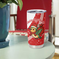 Cuba Christmas Tumbler Cup with Santa Hummingbird Cuban Flag Feliz Navidad and Snowflake - Wonder Print Shop