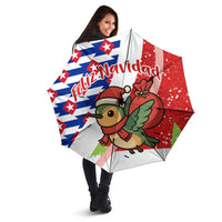 Cuba Christmas Umbrella with Santa Hummingbird Cuban Flag Feliz Navidad and Snowflake - Wonder Print Shop